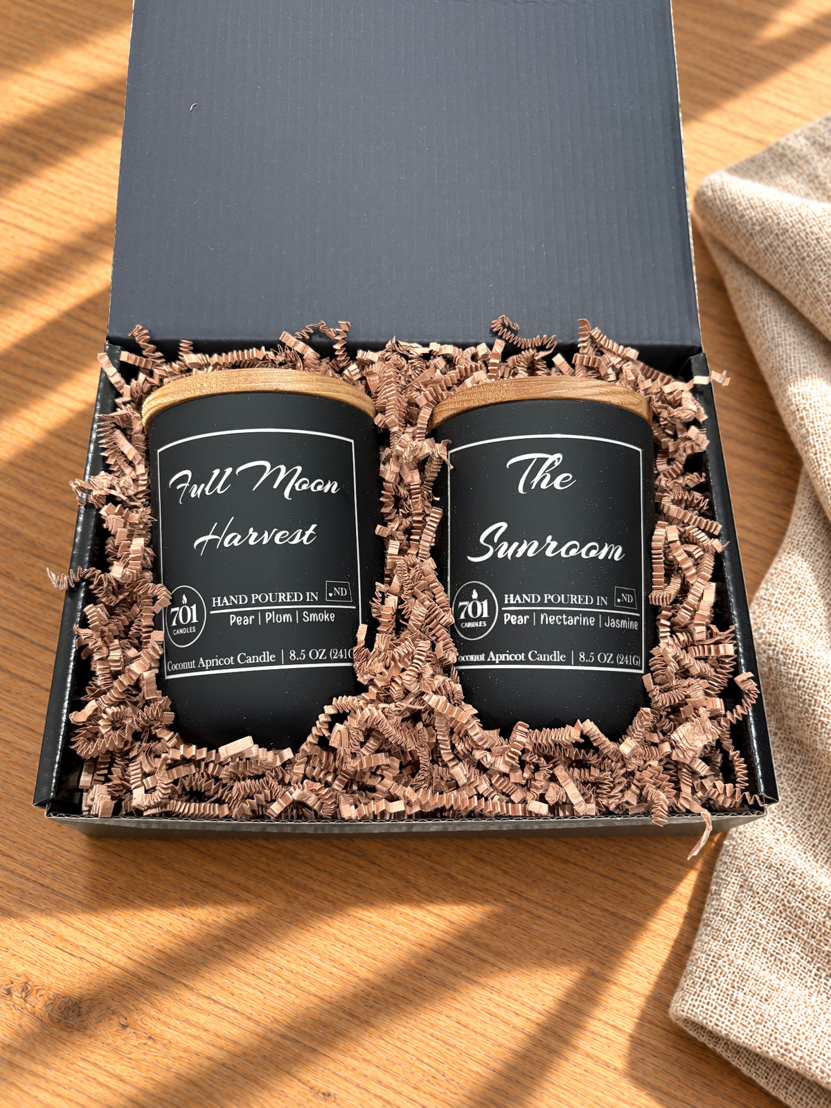 The Double Pour gift box with two 701 Candles